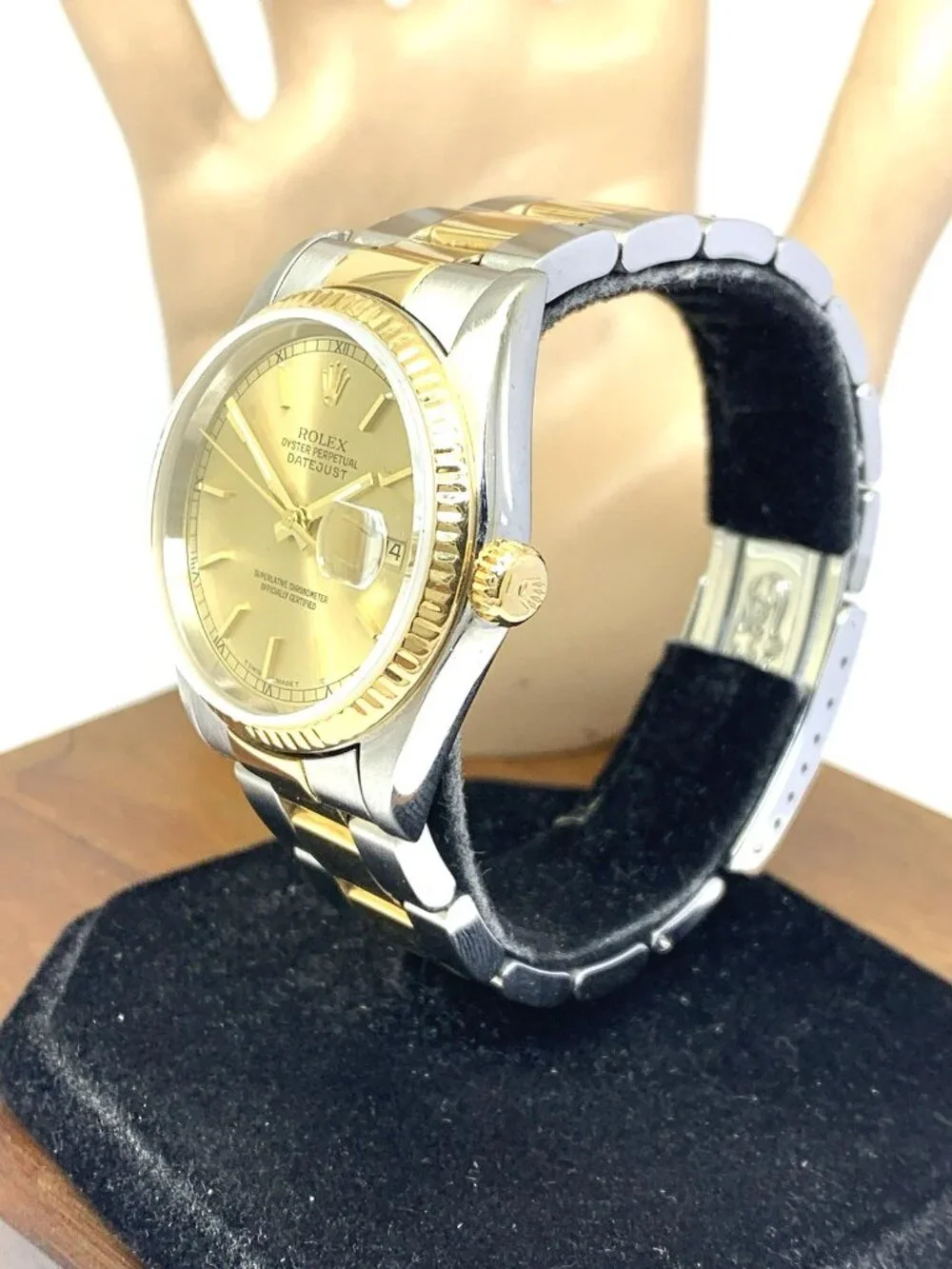 Rolex Datejust Watch 16233 Swiss Automatic 18k Yellow Gold & Steel Vintage 1996
